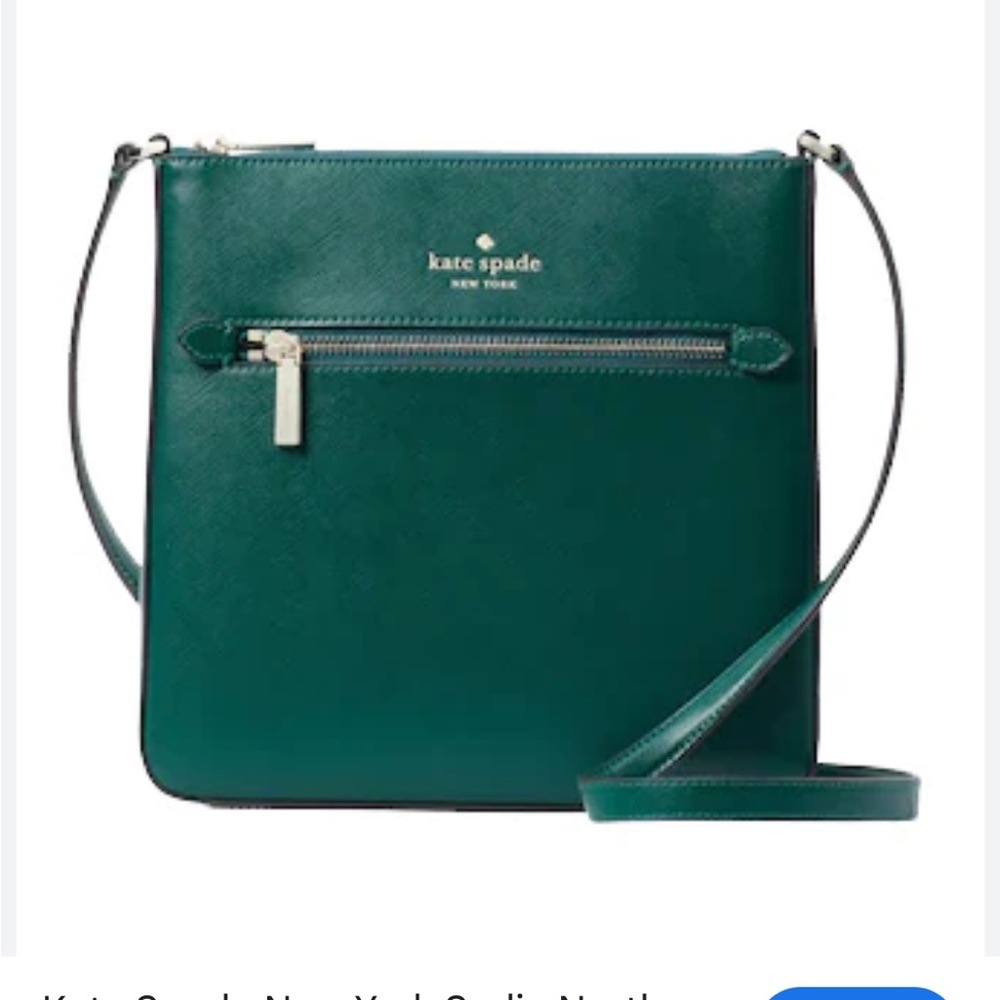 Kate Spade Jadie North South Crossbody Jade Leather never used— includes wallet